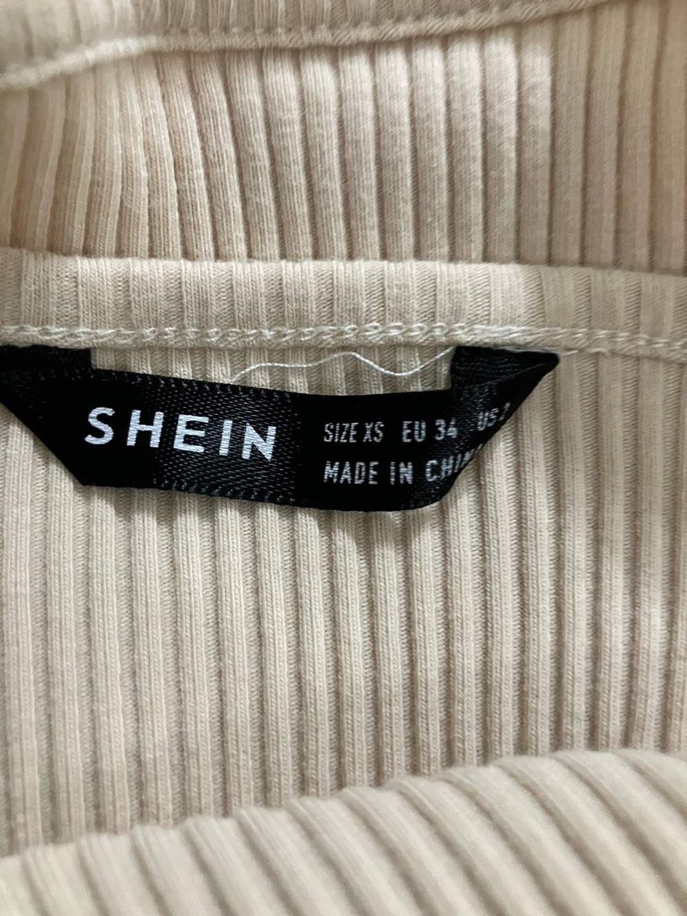 SHEIN Beige Ribbed Ruched Mini Dress - Picture 7 of 8